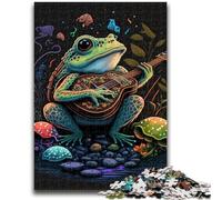 Rompecabezas para Adolescentes: 1000 Piezas de Rana Tocando el Banjo, desafiantes, Divertidos y Divertidos Regalo de cumpleaños, Regalos, Arte Mural 50x75cm