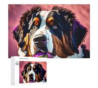 Rompecabezas para adolescentes, 1000 piezas de retrato de perro con adornos florales, juguete para decoración de pared, actividades divertidas en casa, 1000 piezas