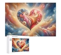 Rompecabezas para adolescentes, 1000 piezas de rompecabezas coloridos de pintura de corazones para adultos, juguetes antiestrés para pared, arte de pared, interacción entre padres e hijos, 1000 piezas