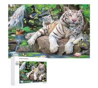 Rompecabezas para adolescentes, 1000 piezas de rompecabezas de la familia de tigres en la selva amazónica para adultos, juegos familiares para divertirse como regalo para toda la familia, 1000 piezas