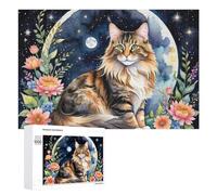 Rompecabezas para adolescentes, 1000 piezas de rompecabezas mágicos de jardín de gatos iluminados por la luna para adolescentes, juegos relajantes, regalos para mujeres, actividades divertidas en casa