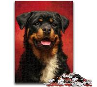 Rompecabezas para Adolescentes: 1000 Piezas de Rottweiler, desafiantes, Divertidos y Divertidos, decoración única para el hogar y Regalos, 26x38cm