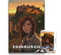 Rompecabezas para Adolescentes: 1000 Piezas de The Highland Fortress en Fading Light, Vacaciones en casa, Juegos Familiares, un Gran Regalo (tamaño 38x26cm)
