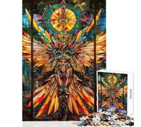 Rompecabezas para Adolescentes 1000 Piezas de un Juego de la Familia de ángeles de vidrieras Juguetes de Bricolaje con Piezas de Formas aleatorias Que encajan Perfectamente (38x52cm)