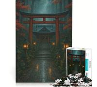 Rompecabezas para Adolescentes: 1000 Piezas de un Santuario japonés en el Bosque con Puerta Torii Juego Imposible Actividades Familiares Regalo Ideal para Toda la Familia 38x26cm