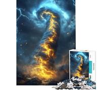Rompecabezas para Adolescentes 1000 Piezas de un Tornado ardiente en un Cielo tormentoso Juguetes adictivos para Cultivar la Paciencia Juego de ingenio Difícil Regalos de cumpleaños tamaño 75x50cm