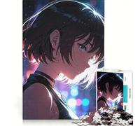 Rompecabezas para Adolescentes: 1000 Piezas de una Chica Anime con Ojos Azules, Juegos relajantes, interacción Entre Padres e Hijos, Regalos de cumpleaños 50x75cm