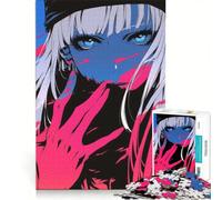 Rompecabezas para Adolescentes: 1000 Piezas de una Chica Anime con Ojos Azules, Juegos relajantes, interacción Entre Padres e Hijos, Regalos de cumpleaños 50x75cm
