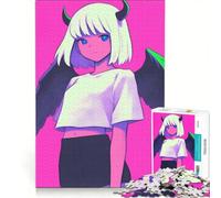 Rompecabezas para Adolescentes: 1000 Piezas de una Chica Demonio de Anime con alas, Juegos relajantes, interacción Entre Padres e Hijos, Regalos de cumpleaños 50x75cm