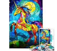 Rompecabezas para Adolescentes 1000 Piezas de Unicornios de vidrieras Un Reto para completar Pero Divertido y con Humor Juego práctico para Mayores de 14 años Juego de Rompecabezas Incluido (38x26cm)
