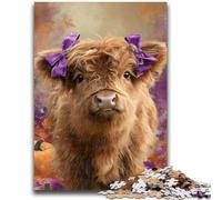 Rompecabezas para Adolescentes: 1000 Piezas de Vaca de Las Tierras Altas, desafiantes, Divertidos y Divertidos Regalo de cumpleaños, decoración de Pared 50x75cm