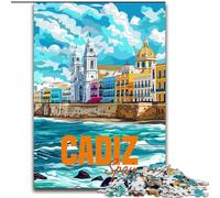 Rompecabezas para Adolescentes: 1000 Piezas de Viaje a Cádiz, España Apto para Mayores de 14 años Juegos educativos Regalos para el Amigo Invisible 26x38cm