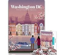 Rompecabezas para Adolescentes: 1000 Piezas de Viaje a Washington D C, Ideal como Juego Educativo, Juguete de desafío, decoración única para el hogar y Regalos (75x50cm)