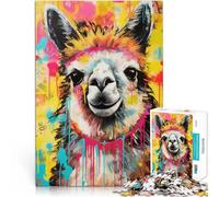 Rompecabezas para Adolescentes 1000 Piezas Decoración del hogar con Arte Pop de Alpaca Juego Familiar para y Buen Regalo 38x26cm