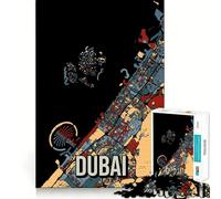 Rompecabezas para Adolescentes 1000 Piezas del Mapa de la Ciudad de Dubái Diseño artístico de Corte Exacto Un Juego de ingenio Regalo Ideal para un rato de diversión Tranquila