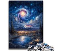 Rompecabezas para Adolescentes: 1000 Piezas del Misterioso Monte Fuji, desafiantes, Divertidos y Divertidos Regalo de cumpleaños, decoración de Pared 38x26cm