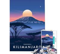 Rompecabezas para Adolescentes 1000 Piezas del Monte Kilimanjaro Tanzania Juguetes adictivos para Cultivar la Paciencia Juego de ingenio Difícil Regalos de cumpleaños tamaño 75x50cm