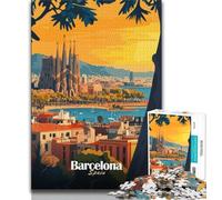 Rompecabezas para Adolescentes: 1000 Piezas del Paisaje Urbano de Barcelona Juegos educativos, decoración del hogar, Regalo de cumpleaños, Arte Mural (75x50cm)