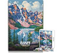 Rompecabezas para Adolescentes: 1000 Piezas del Parque Nacional Banff,Canadá Arte paisajístico Juego desafiante Juguetes Análisis y lógica Regalos para el Amigo Secreto Tamaño 38x52cm