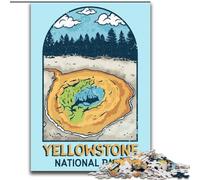 Rompecabezas para Adolescentes 1000 Piezas del Parque Nacional de Yellowstone, Juguetes educativos, Juegos para aliviar el estrés, interacción Entre Padres e Hijos, 50x75cm