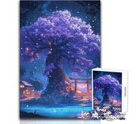 Rompecabezas para Adolescentes, 1000 Piezas, diseño de árbol de Sakura Torii japonés, Ideal para Pasar el rato en casa, Juegos Familiares, (tamaño 50x75cm)