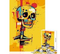 Rompecabezas para Adolescentes 1000 Piezas diseño de Calavera Abstracta Original Juguetes antiestrés Regalos de cumpleaños Juego Familiar Lista de Deseos con Papá Noel tamaño 38x52cm