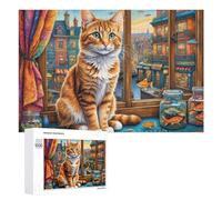 Rompecabezas para adolescentes, 1000 piezas, diseño de gato caprichoso, para adultos, juegos de relajación, decoración perfecta, actividades divertidas en casa, 1000 piezas