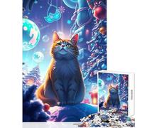 Rompecabezas para Adolescentes 1000 Piezas diseño de Gato en el país de Las Maravillas Invernal Juguetes de decoración del hogar Regalo Divertido Juego de ingenio difícil y desafiante tamaño 50x75cm