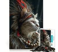 Rompecabezas para Adolescentes, 1000 Piezas, diseño de Gato Tribal, Corte preciso, Divertido, Creativo, para ejercitar la Mente, Relajante, (38x26cm)