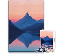 Rompecabezas para Adolescentes, 1000 Piezas, diseño de montaña con Reflejos en Colores Pastel, Arte Minimalista, diversión Familiar y Juegos, Aprendizaje, Regalo Educativo, cumpleaños, tamaño 50x75cm