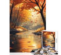 Rompecabezas para Adolescentes 1000 Piezas diseño de río otoñal Juguete para decoración de Pared Regalo Divertido Juego de ingenio Mejora el Amor Entre Parejas tamaño 50x75cm