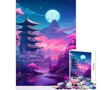Rompecabezas para Adolescentes 1000 Piezas diseño japonés de neón Tradicional decoración del hogar Juguetes Regalo Divertido Juego práctico interacción Entre Padres e Hijos tamaño 50x75cm