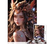 Rompecabezas para Adolescentes 1000 Piezas Doncella Demonio Elfo decoración del hogar Juguetes Regalo Divertido Juego práctico interacción Entre Padres e Hijos tamaño 38x26cm