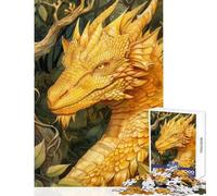 Rompecabezas para Adolescentes 1000 Piezas dragón Amarillo Juguete Educativo Gran Regalo para Juegos Juegos Divertidos descompresión Intelectual tamaño 38x52cm