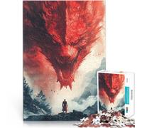 Rompecabezas para Adolescentes 1000 Piezas Dragón y Hombre Matar el Tiempo en Vacaciones en casa Toda la Familia. 38x26cm
