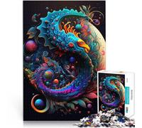 Rompecabezas para Adolescentes 1000 Piezas Dragón Yin Yang en Color Juguetes de Entretenimiento Familiar Buen Regalo 52x38cm