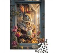 Rompecabezas para Adolescentes 1000 Piezas Easter Bunny Holding Egg Rompecabezas para Adolescentes Juegos Relajantes Decoración Interacción Entre Padres E Hijos 70x50cm/1000pcs