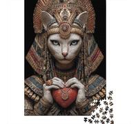 Rompecabezas para Adolescentes 1000 Piezas Egyptian Cat Queen Statue Rompecabezas Juego De Ingenio Mejora La Memoria Interacción Entre Padres E Hijos 70x50cm/1000pcs