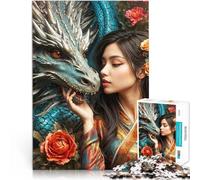 Rompecabezas para Adolescentes 1000 Piezas El Abrazo de los Dragones Juego Intelectual Cada Pieza es única: un desafiante y Divertido Juego Familiar 52x38cm