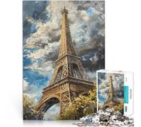 Rompecabezas para Adolescentes 1000 Piezas El Encanto de la Torre Eiffel Juegos Juguetes Regalo con póster a Juego y Hoja de Trivia 38x26cm