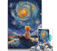 Rompecabezas para Adolescentes 1000 Piezas El Principito del Cielo Nocturno, Ayuda al Cerebro a ejercitar Juguetes adictivos para Cultivar la Paciencia Decoración 75x50cm