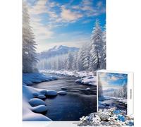 Rompecabezas para Adolescentes 1000 Piezas El río de Las Maravillas invernales Juguete Educativo Regalo Divertido Juego Imposible Mejorar el Amor Entre Parejas Tamaño 38x52cm
