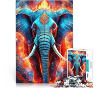 Rompecabezas para Adolescentes 1000 Piezas Elefante de neón místico Juguete Educativo para aliviar el estrés Mejorar la Memoria 38x26cm
