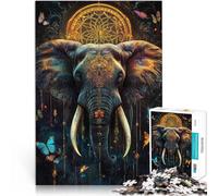 Rompecabezas para Adolescentes 1000 Piezas Elefante mágico de la Jungla Juego de ingenio Actividades Divertidas en casa, Regalos de cumpleaños, Regalos de Viaje, 75x50cm
