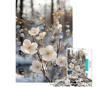 Rompecabezas para Adolescentes 1000 Piezas Elegancia Flor de Invierno Juego práctico Juguete Juego Intelectual Regalos de cumpleaños para Mujeres (Tamaño 38x52cm)