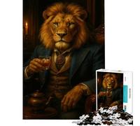 Rompecabezas para Adolescentes 1000 Piezas Elegante Caballero león con una Bebida Juego práctico Juguete Juego Intelectual Regalos de cumpleaños para Mujeres (tamaño 38x52cm)