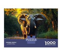 Rompecabezas Para Adolescentes 1000 Piezas Elephant Wading through River at Sunset Rompecabezas Para Adultos Juguetes Antiestrés Patrón De Montaje Oferta Como Regalo Para Toda La Familia 70x50cm/1000p
