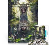 Rompecabezas para Adolescentes 1000 Piezas En el Bosque de los Dioses Juguetes educativos con Piezas de Formas aleatorias Que se entrelazan Completamente 52x38cm