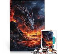Rompecabezas para Adolescentes 1000 Piezas Enfrentamiento con el dragón ardiente Juegos Divertidos Regalo para cumpleaños 52x38cm
