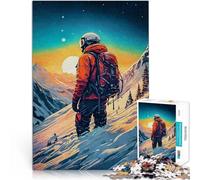 Rompecabezas para Adolescentes 1000 Piezas Escalador de montaña al Atardecer Juguetes de Bricolaje Mejorar el Amor Entre Parejas 70x100cm